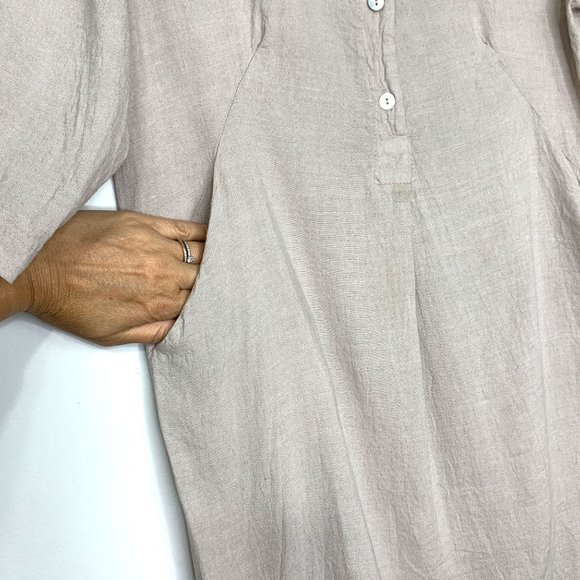 ELENA BALDI Italian 100% Natural Linen Dress Sz XS - Picture 4 of 9